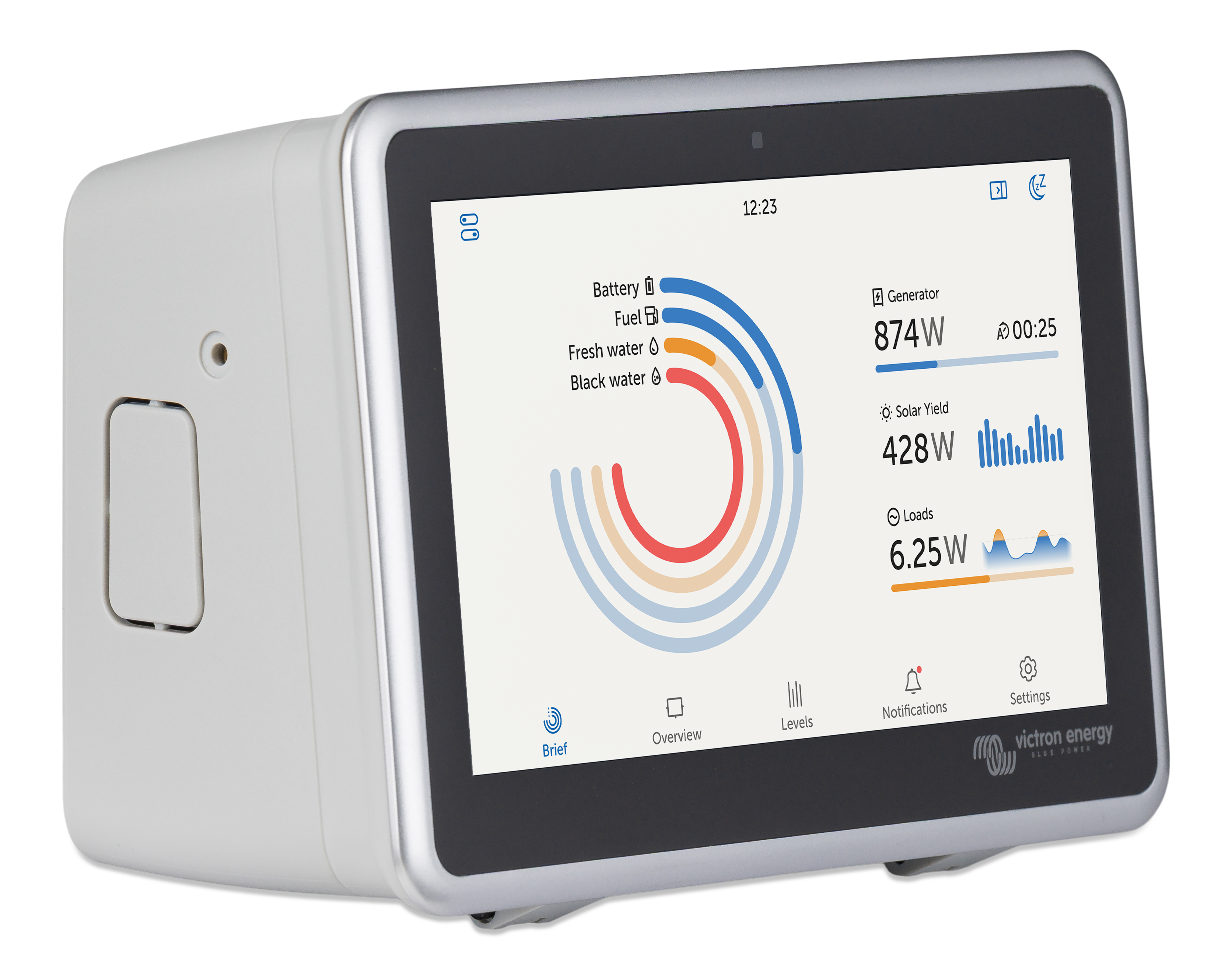 Victron Ekrano GX Wall Mount shown with the Ekrano GX display installed