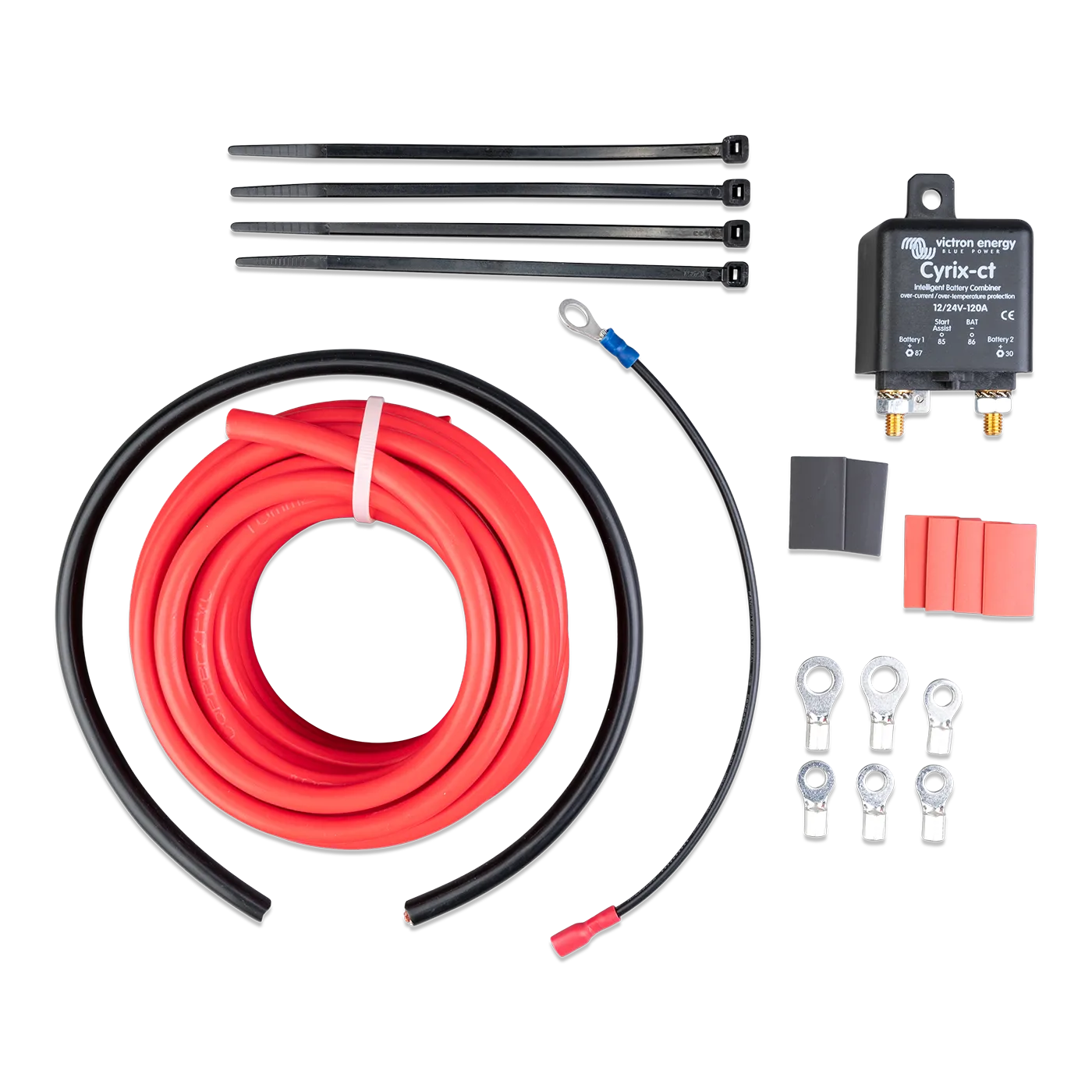 Victron Cyrix-ct 12/24V-120A Battery Combiner Kit includes
