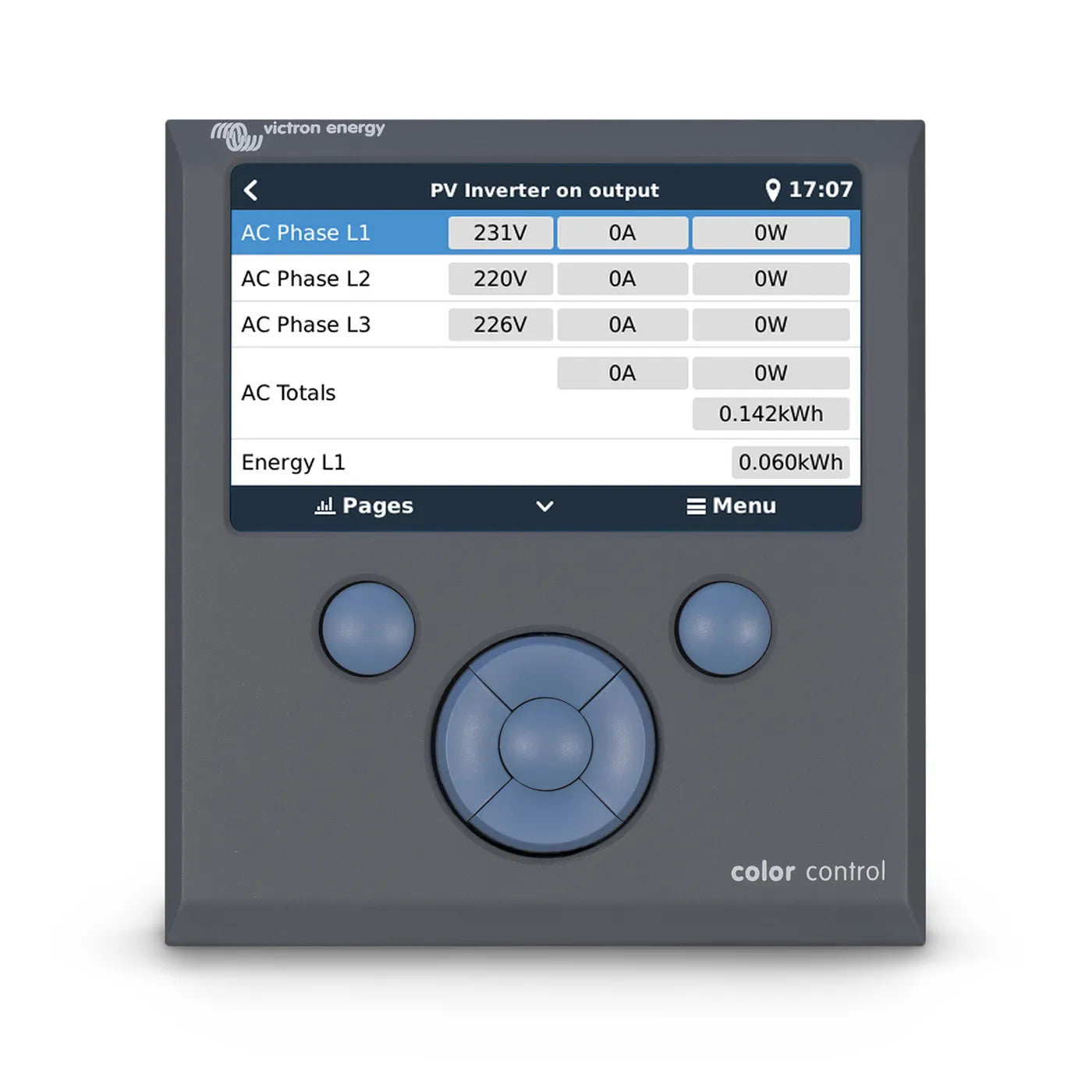 Victron Color Control GX display AC Phase
