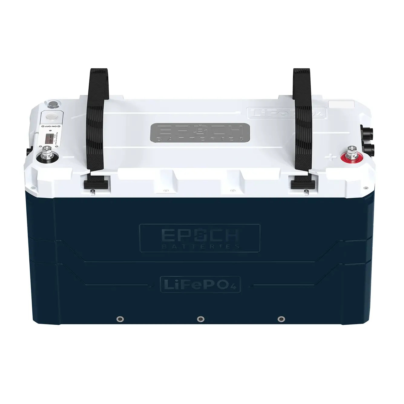 Battery pack with 'Epoch Power' branding on a white background