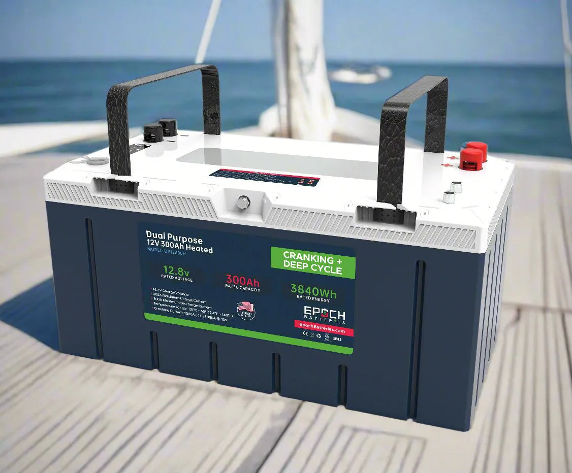 Battery pack on a boat with ocean in the background