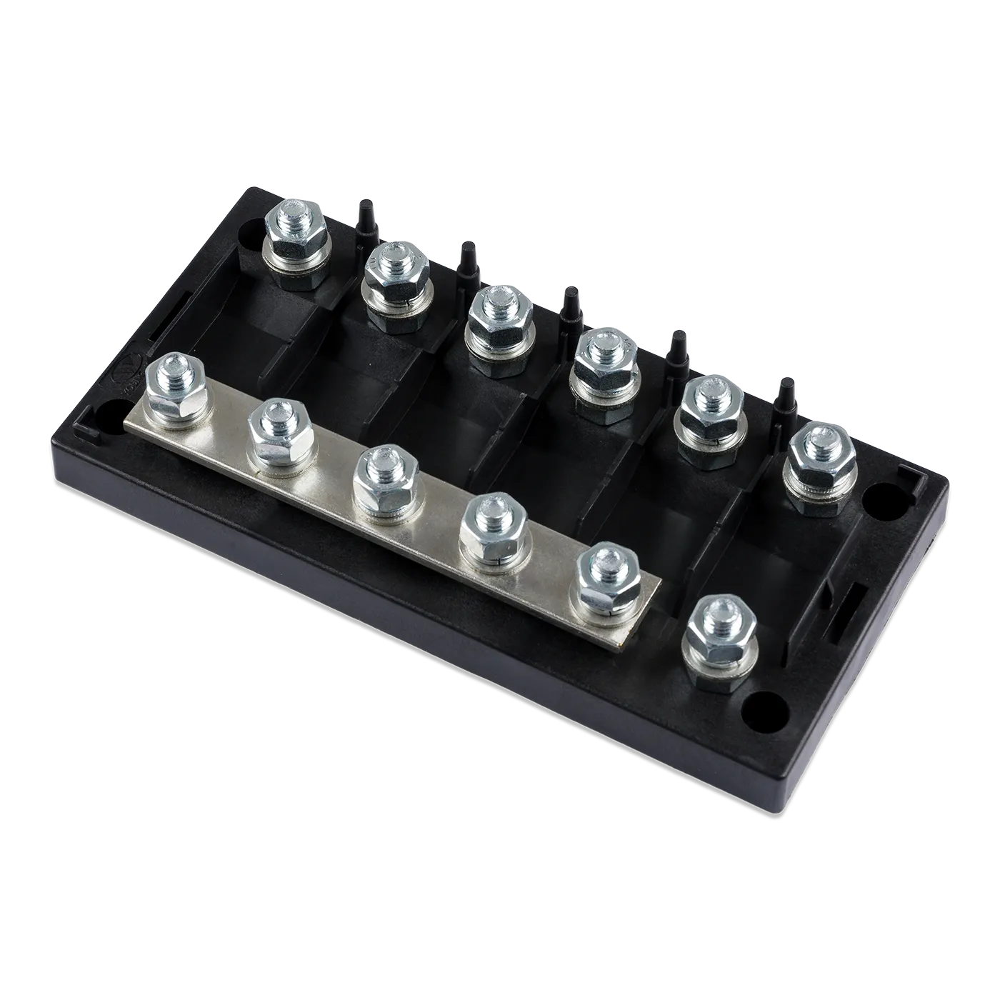 Victron Six-Way Fuse Holder for Mega-Fuse with Busbar front top view