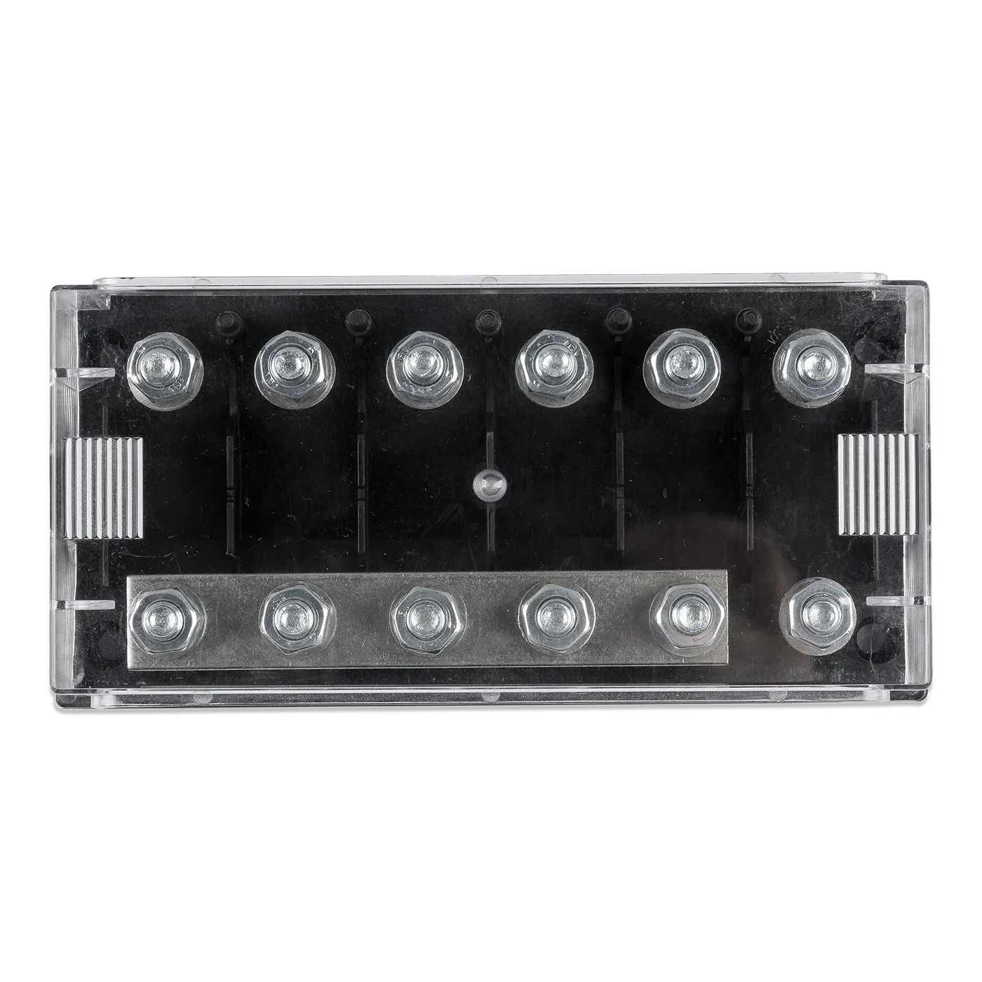 Victron Six-Way Fuse Holder for Mega-Fuse with Busbar closed view zoomed