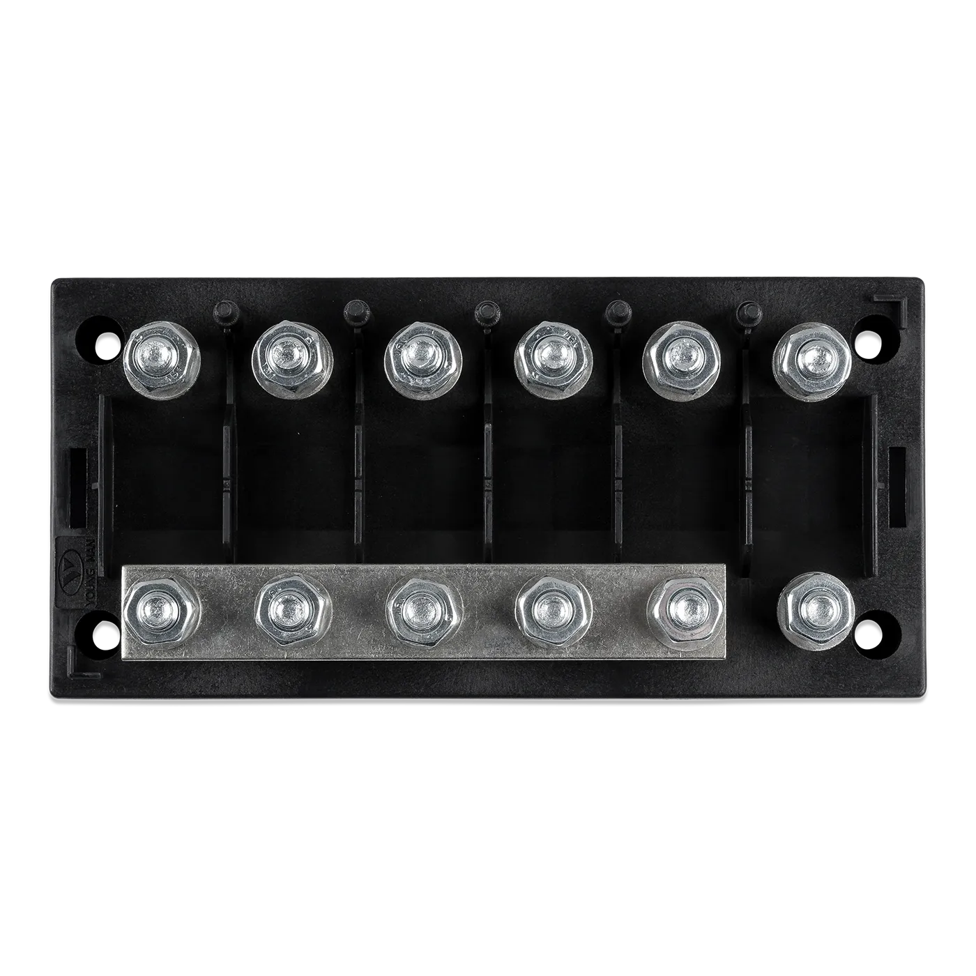Victron Six-Way Fuse Holder for Mega-Fuse with Busbar zoomed top view