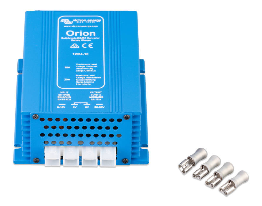 Victron Orion DC-DC Converters Non-isolated, High Power 12/24V front and side view