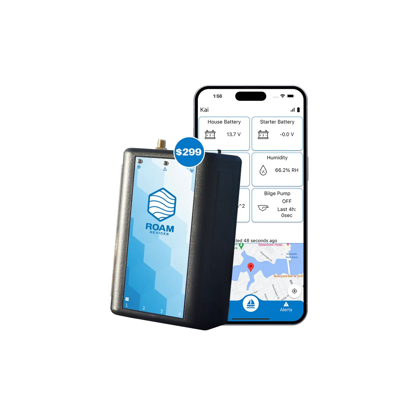 Roam Marine Monitor Hub plus iPhone App