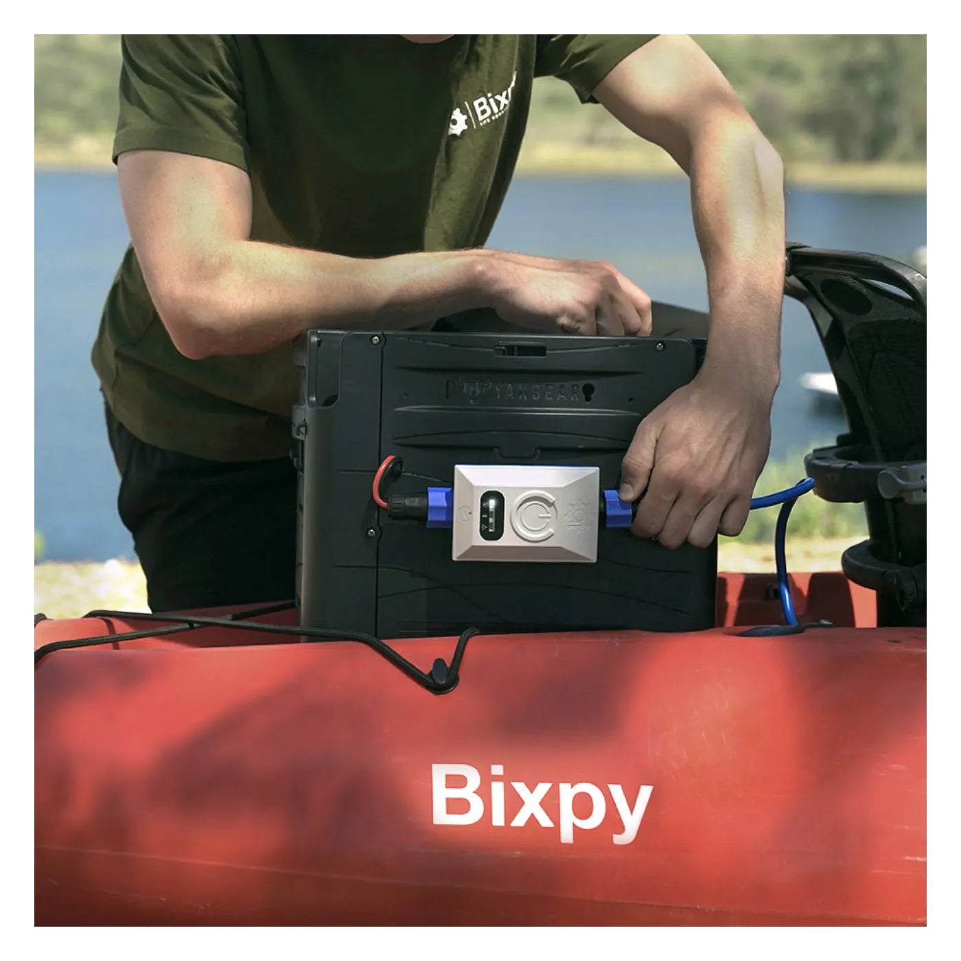 Bixpy K-Power control module mounted on a Hobie kayak