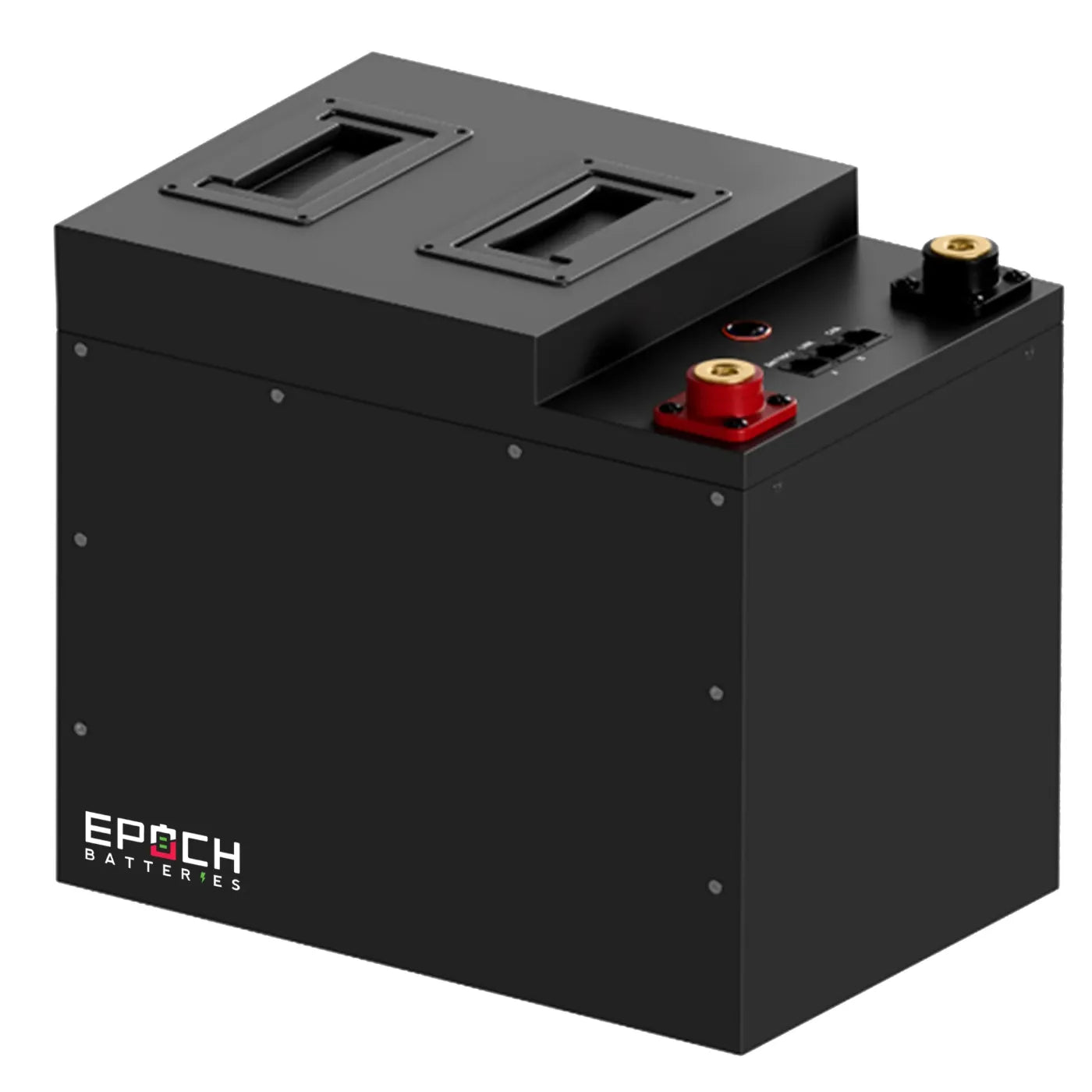 Epoch 12V 334Ah Essential Series LiFePO4 battery with Bluetooth and self-heating, front view