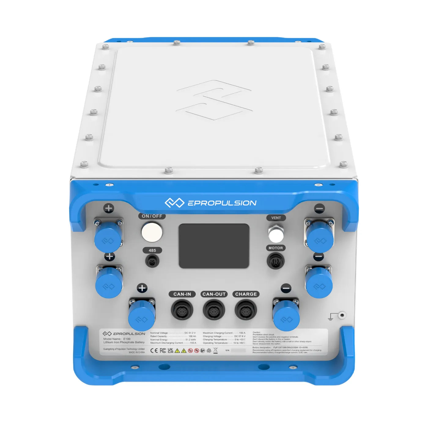 ePropulsion E100 battery with built-in status display