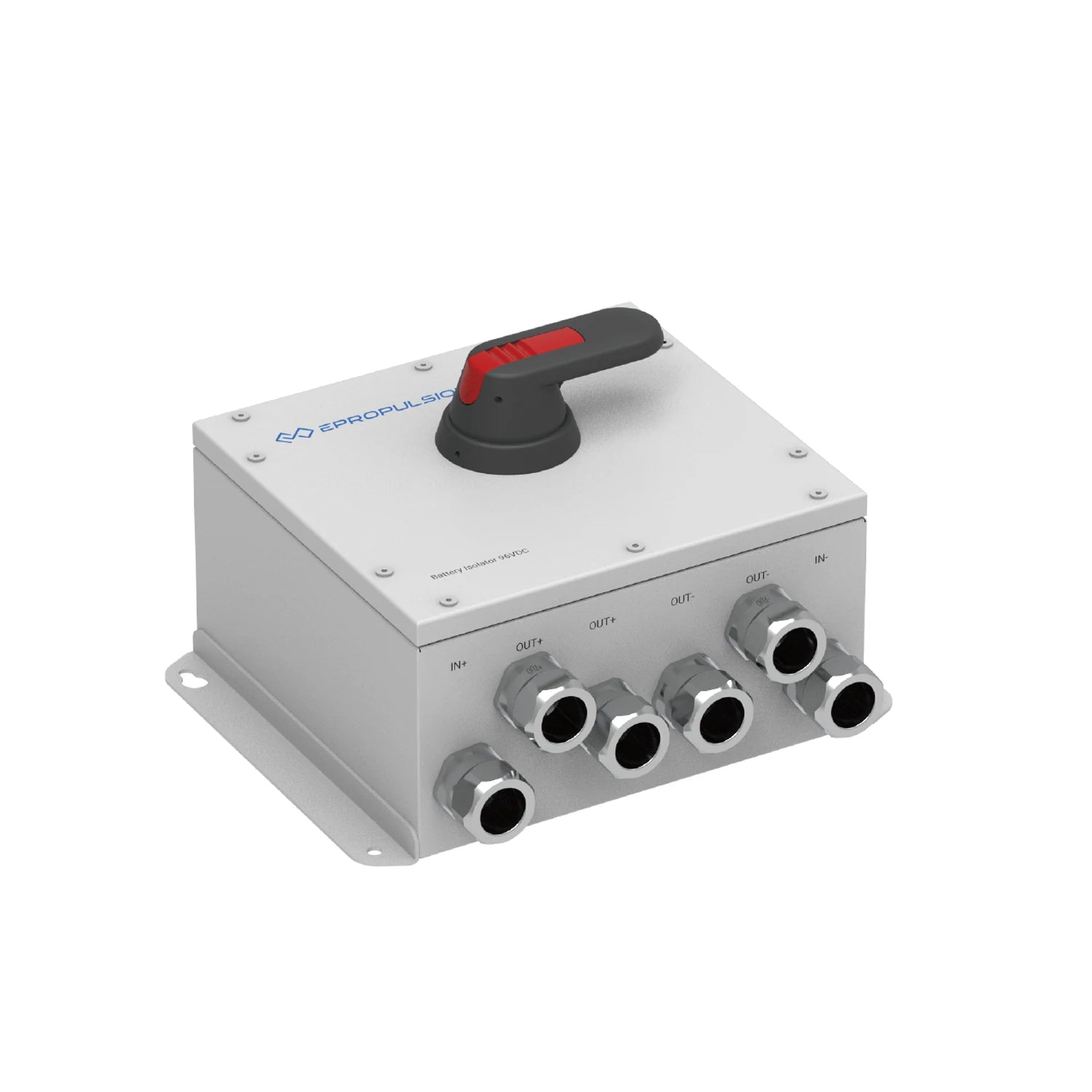 ePropulsion 96VDC battery isolator, terminals and fuse detail