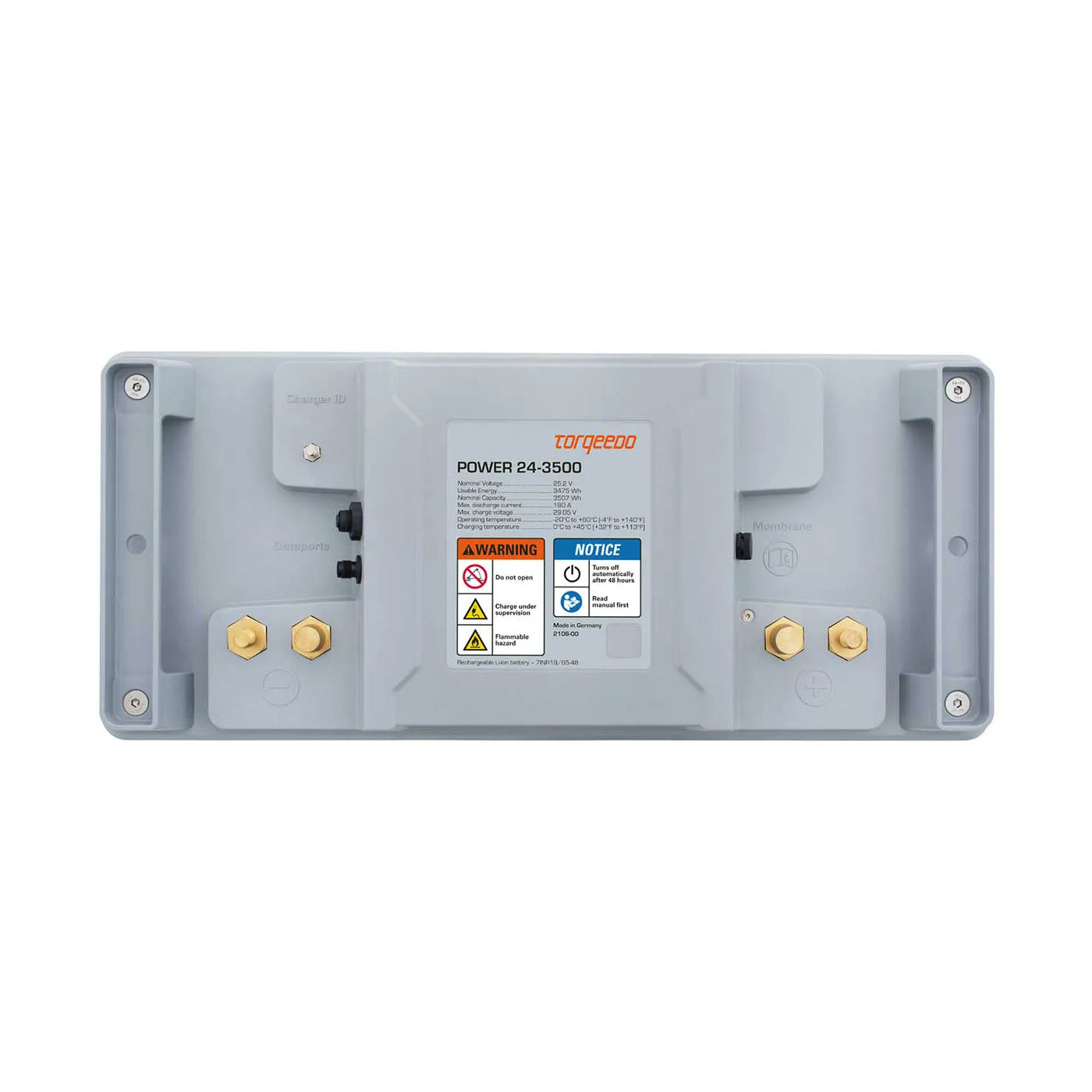 Torqeedo Power 24-3500 lithium battery - top view