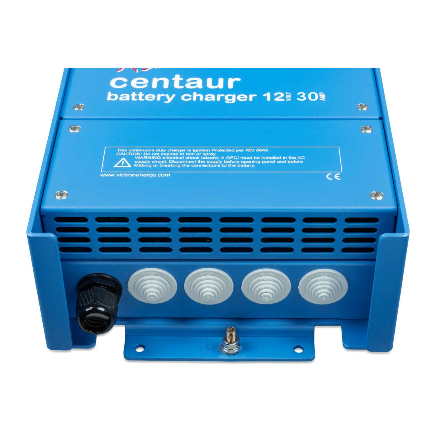 Victron Centaur Charger DC terminal studs and AC connection detail