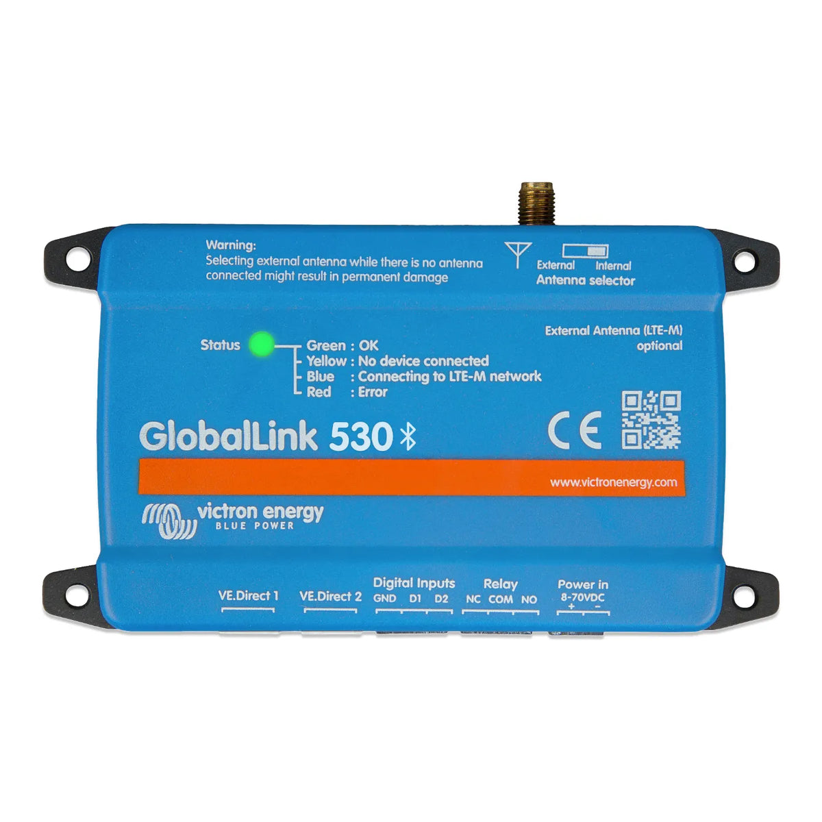 Victron Energy GlobalLink 530 4G VRM monitoring gateway, top view