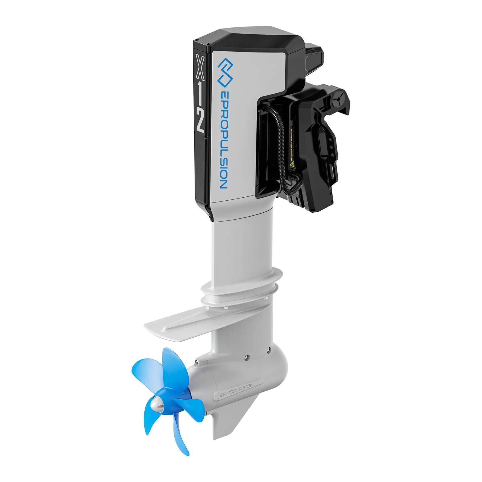 ePropulsion X12 electric outboard motor, side profile