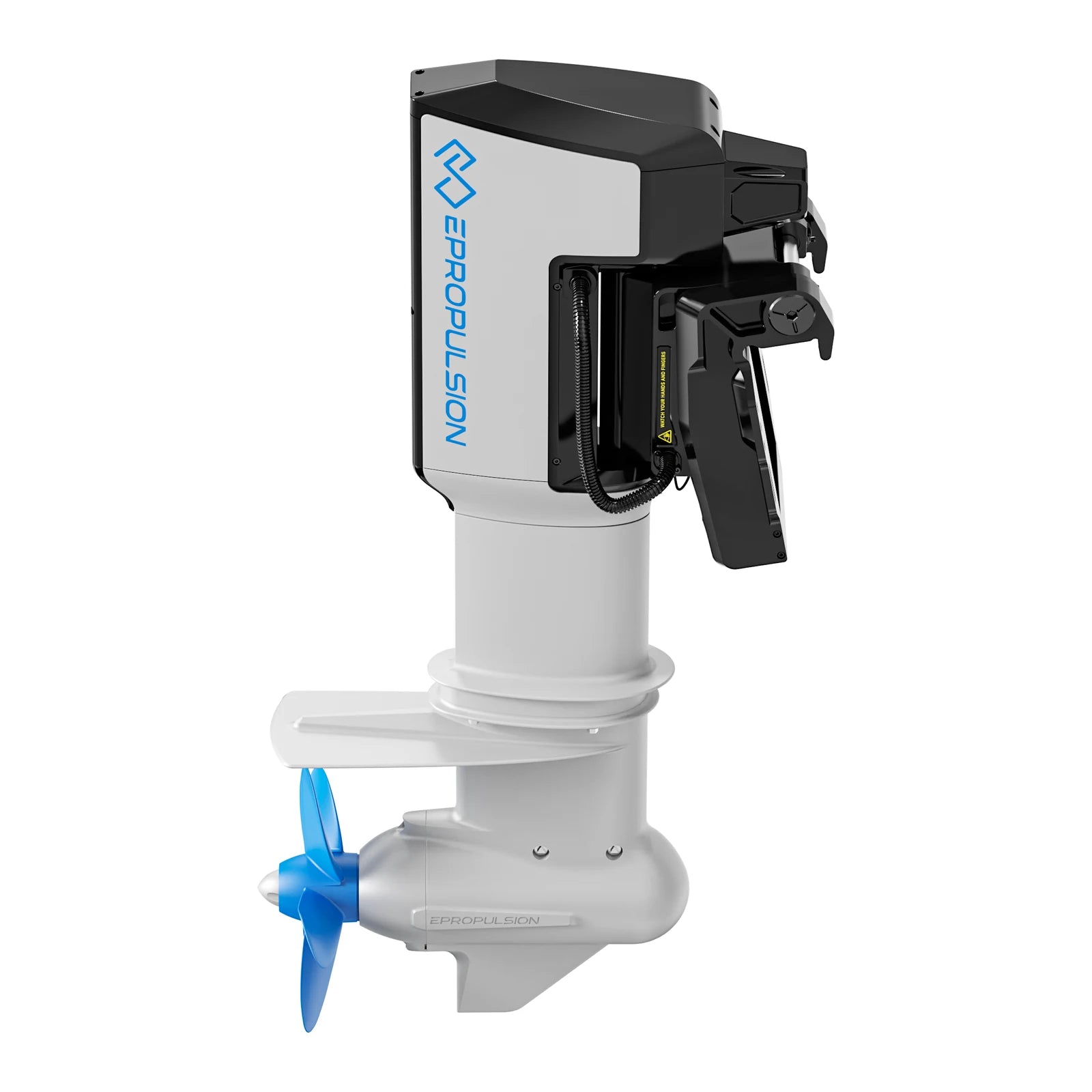 ePropulsion X12 electric outboard motor, lower unit and propeller