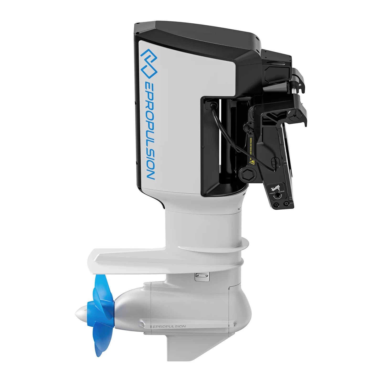 ePropulsion X40 electric outboard motor, lower unit and propeller