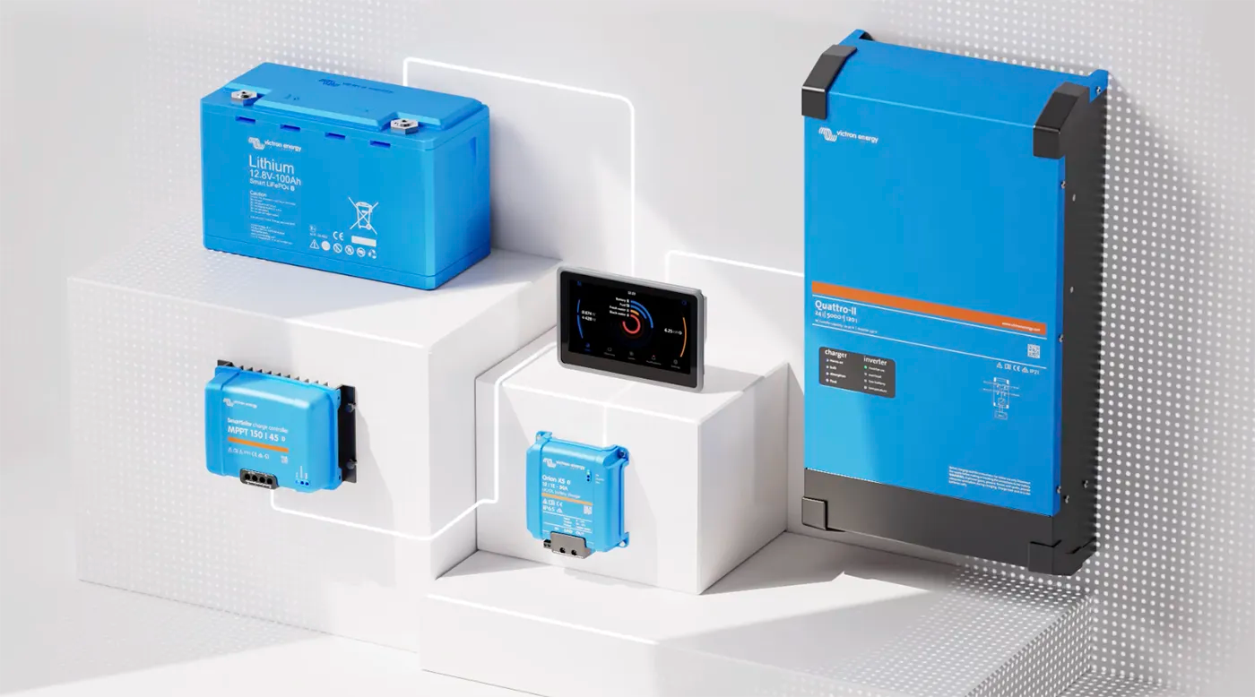 Victron System with Cerbo monitoring in the center