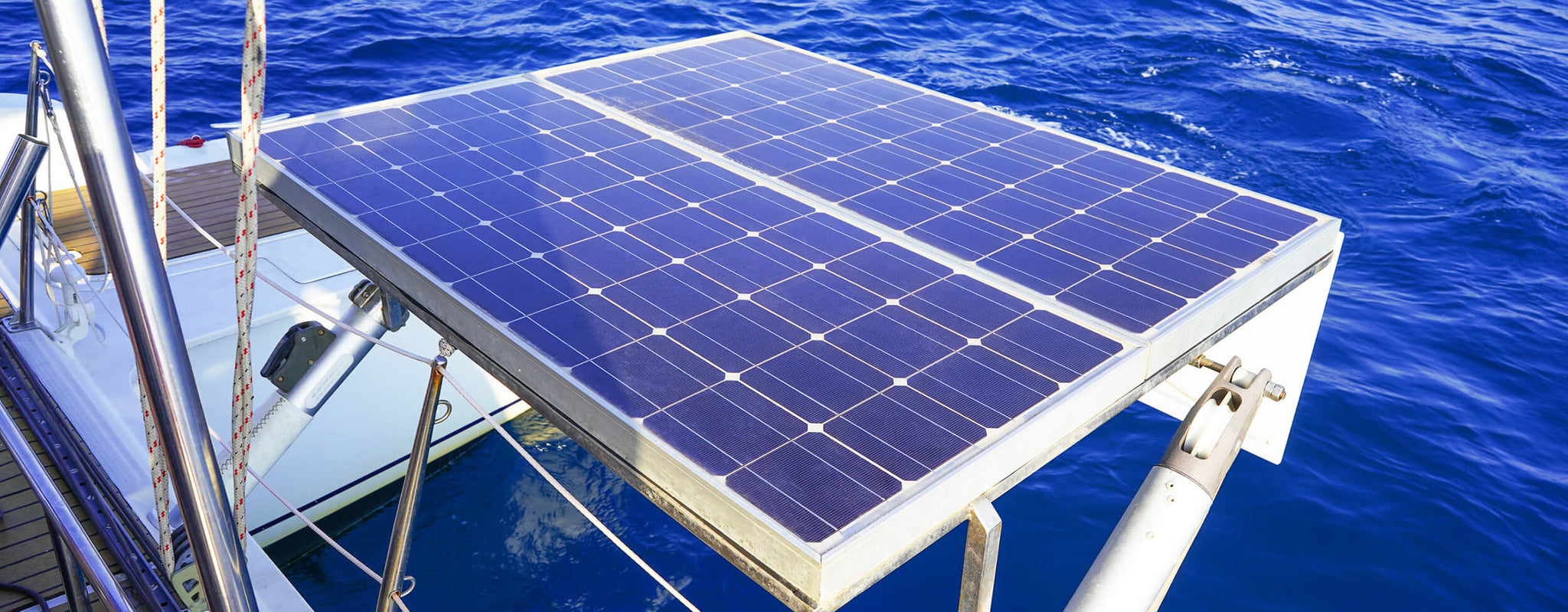 Boat on the water powered by a marine electrical system