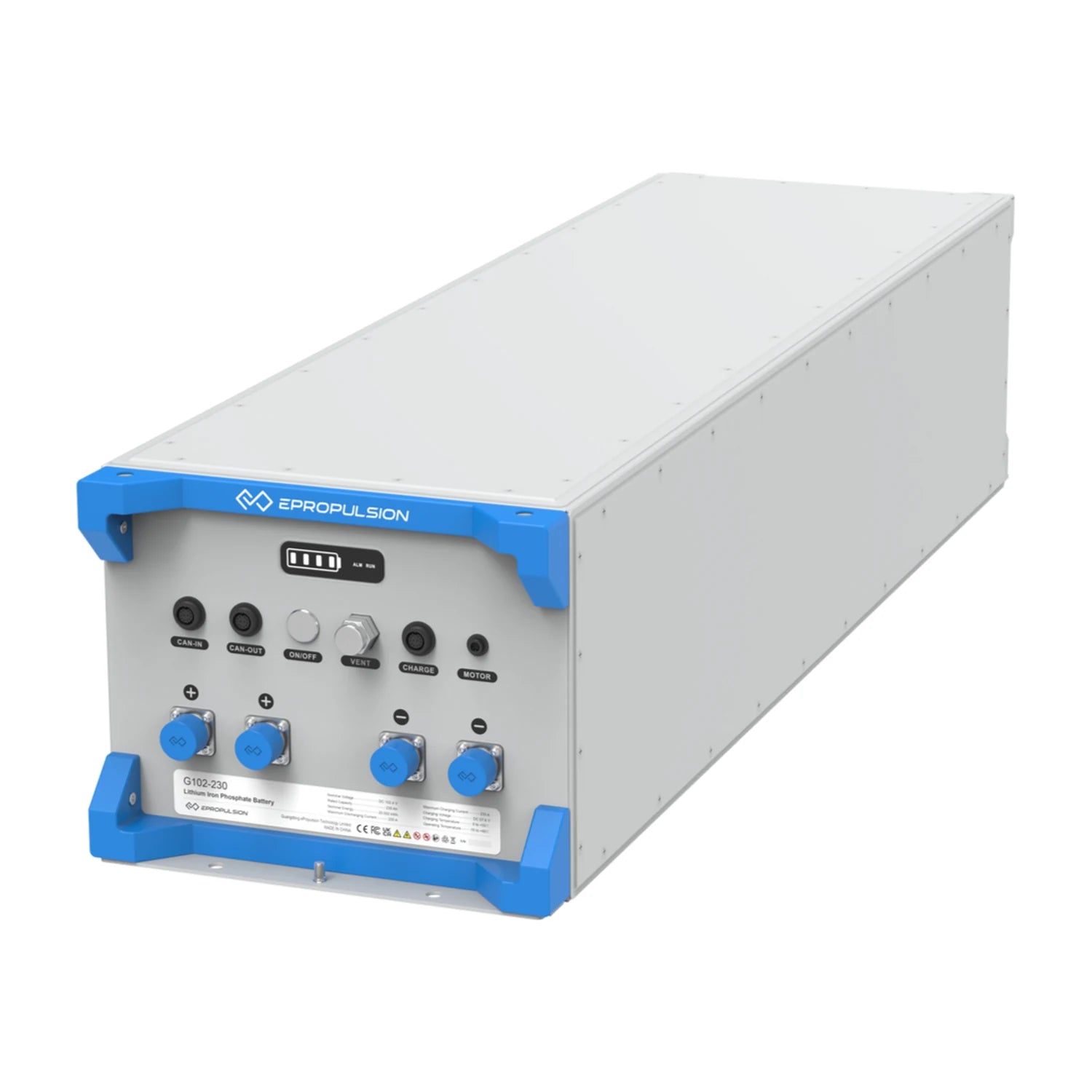 ePropulsion G102-230 96V LiFePO4 marine battery, 23.5 kWh — front view
