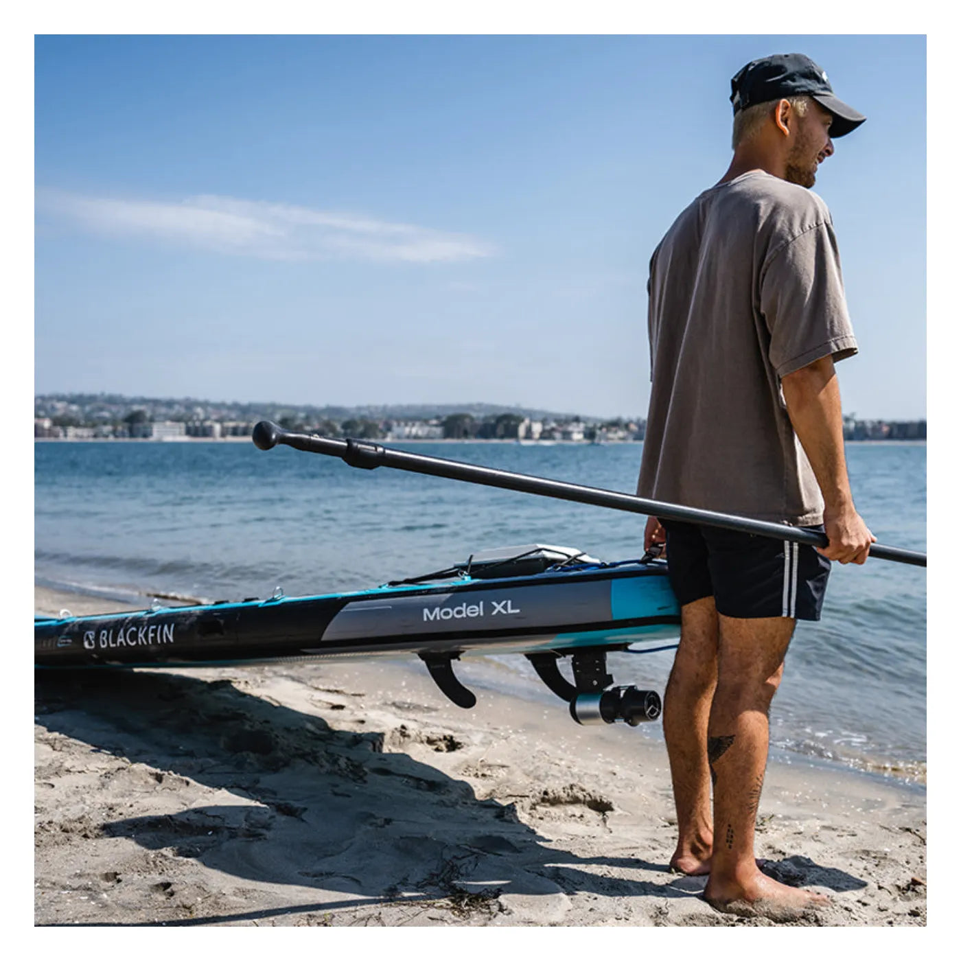 Bixpy K-1 motor and Power Pack on an inflatable paddleboard