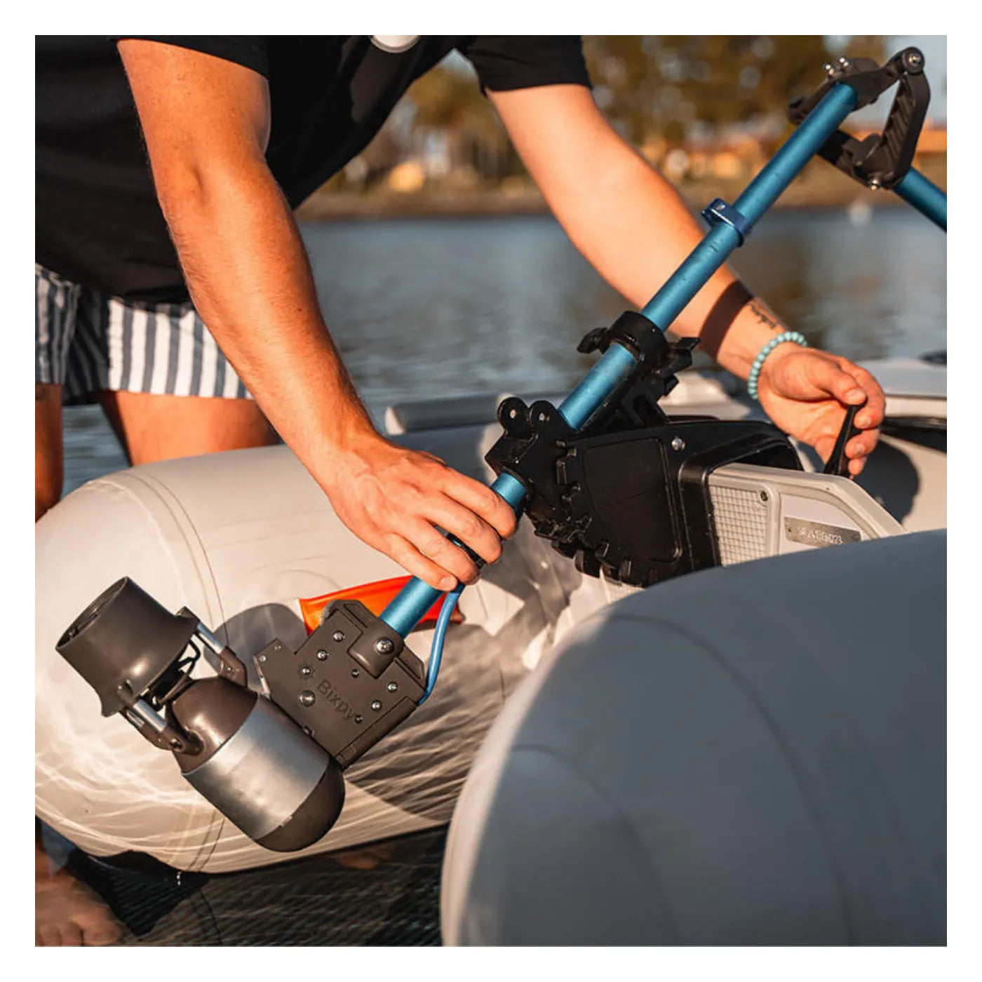 Bixpy K-1 Outboard Kit components laid out