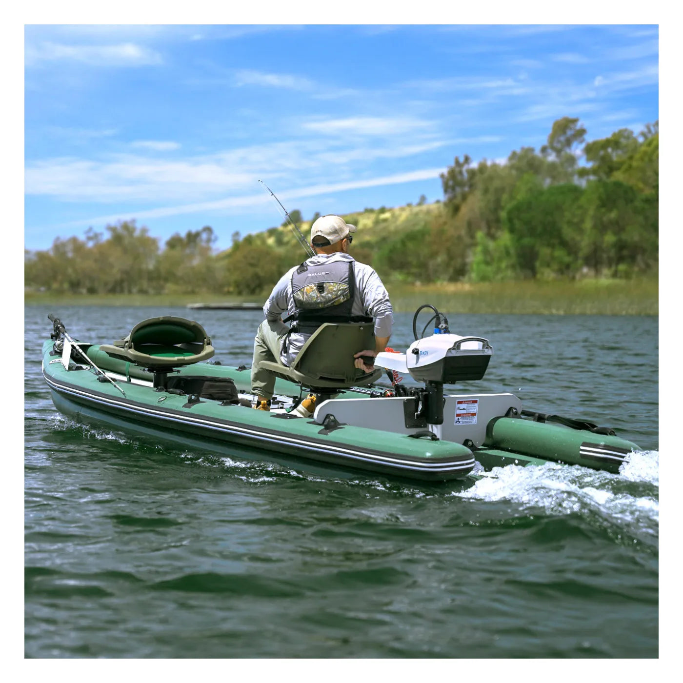 Bixpy N-3 electric outboard on an inflatable skiff