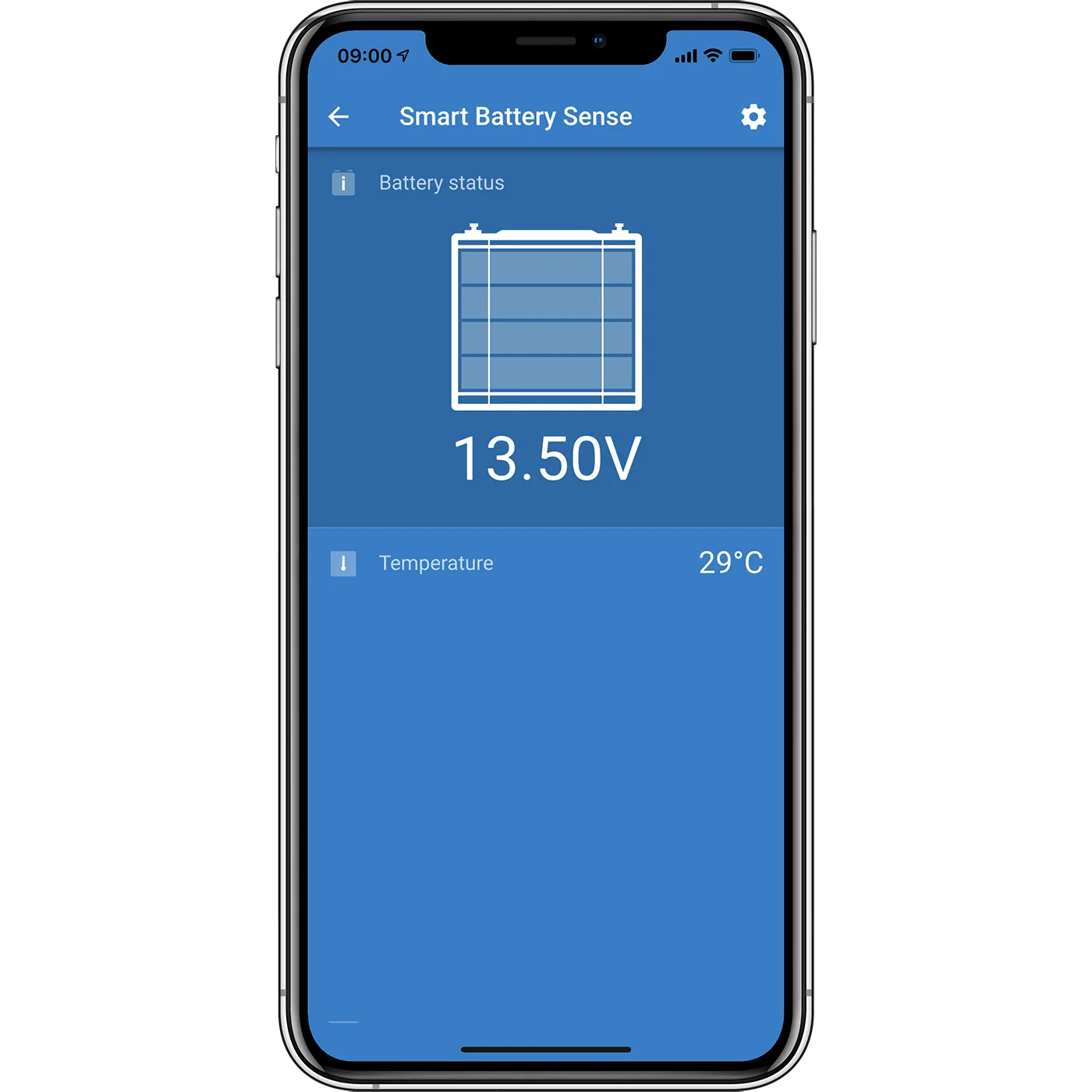 Victron Smart Battery Sense long range app view