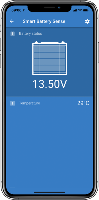 Victron Smart Battery Sense long range app view