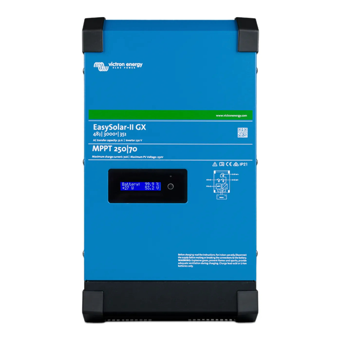 Victron Energy EasySolar-II GX all-in-one solar inverter/charger, front view