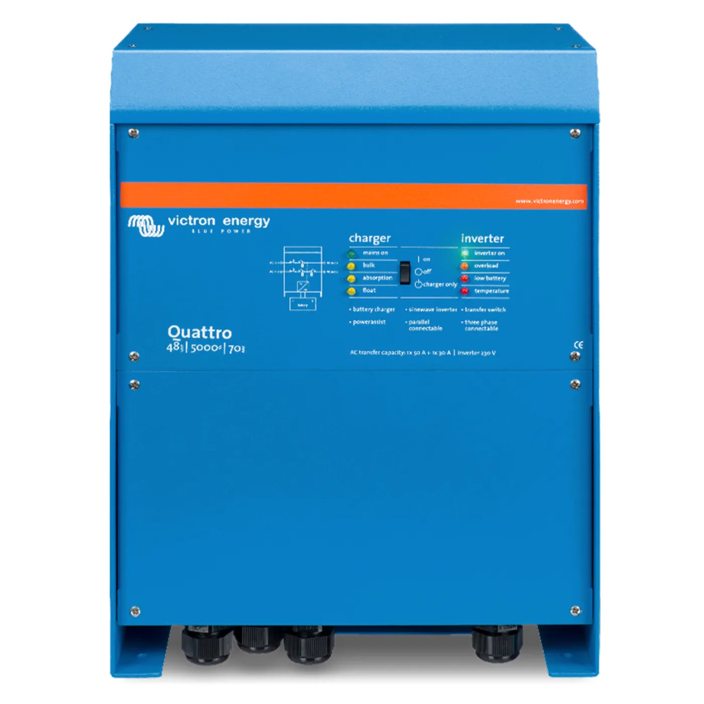 Victron Quattro 15kVA 277V/480V 3-Phase Inverter/Charger (48V, 200A)